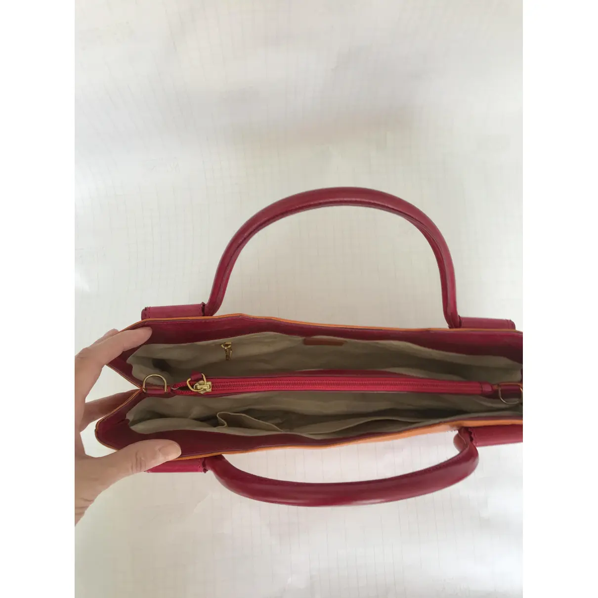 Leather handbag Trussardi - Vintage
