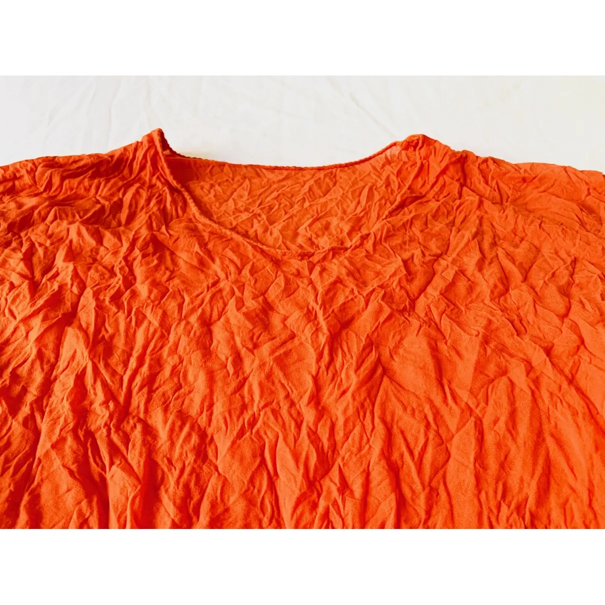 Buy Issey Miyake Orange Polyester Top online - Vintage