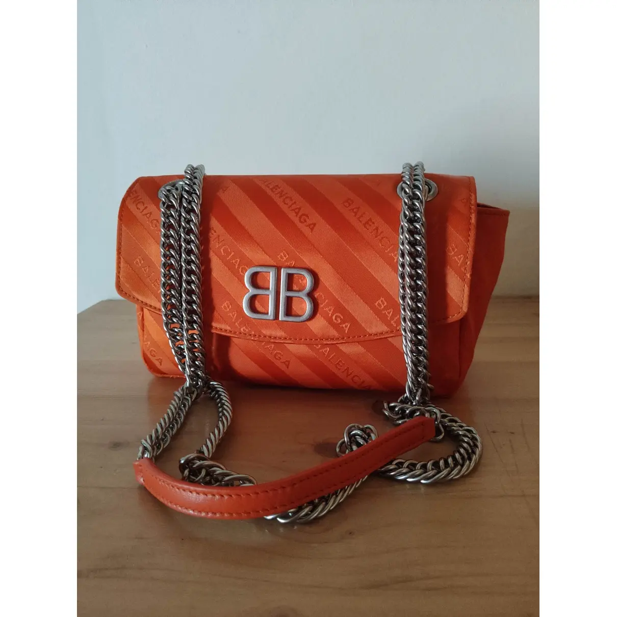Buy Balenciaga BB chain silk crossbody bag online