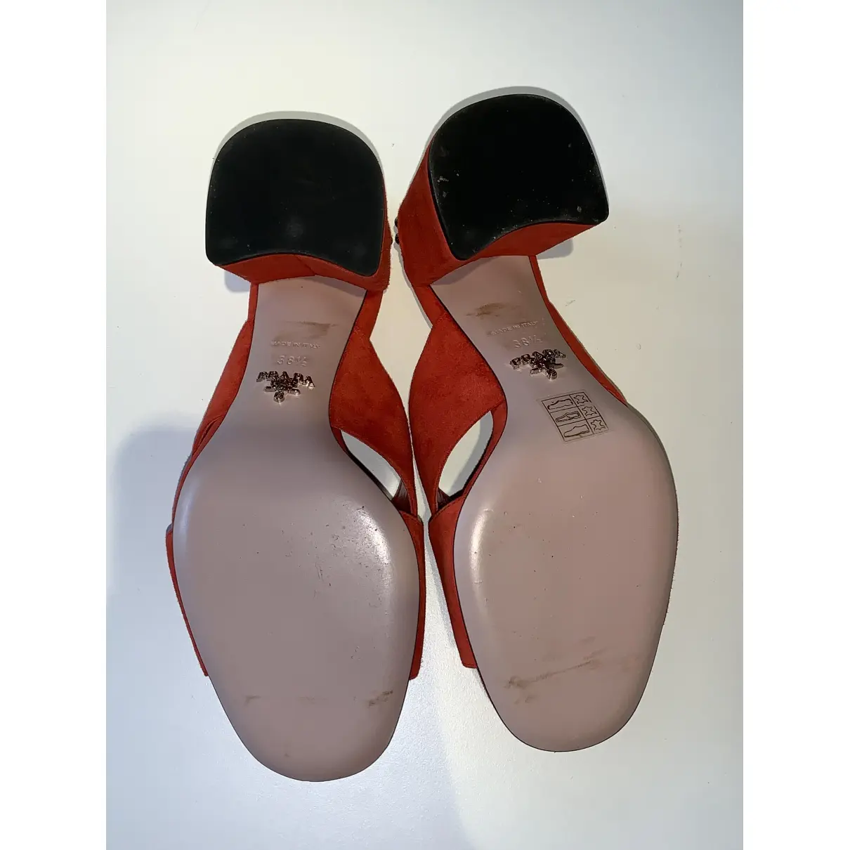 Orange Suede Sandals Prada