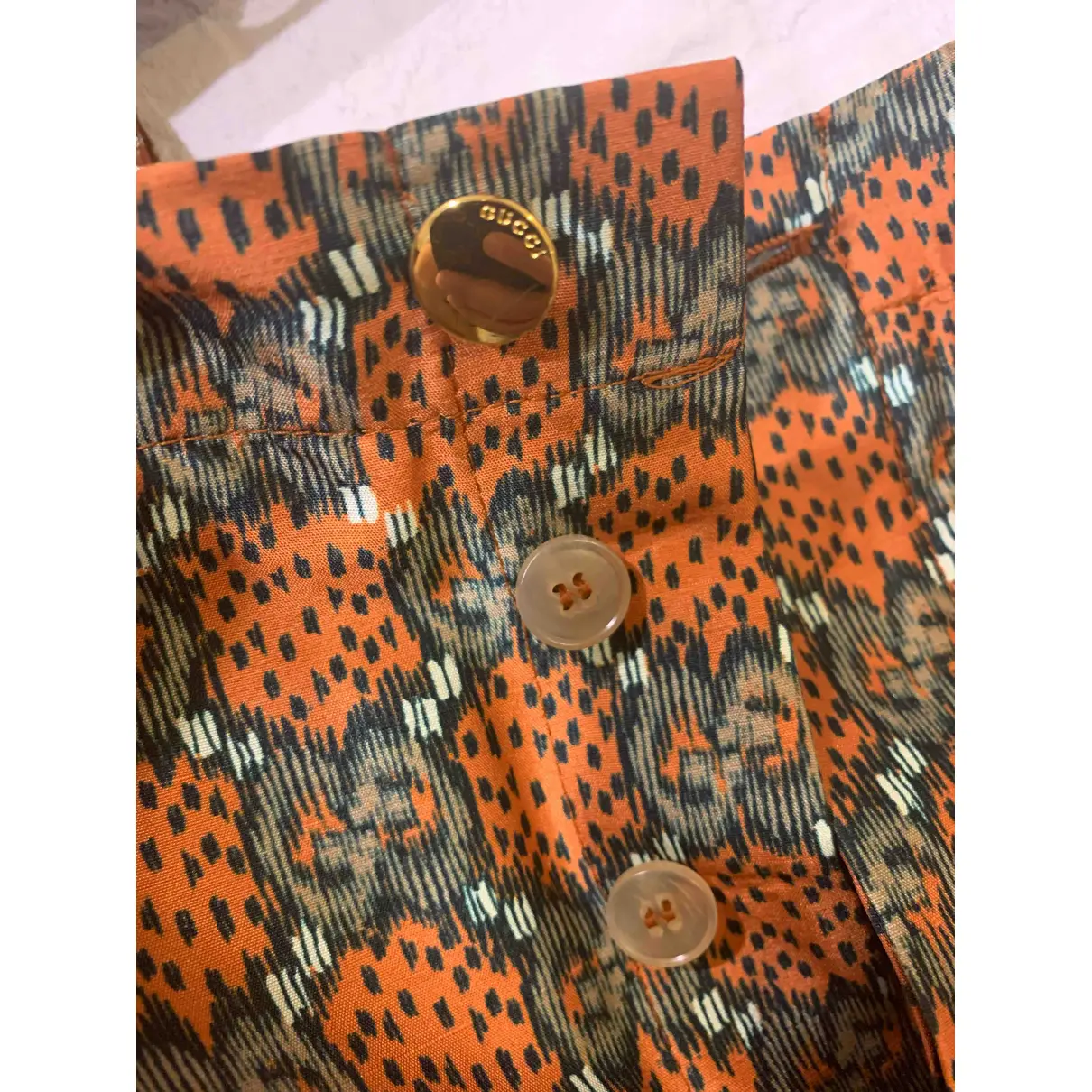 Orange Synthetic Shorts Gucci