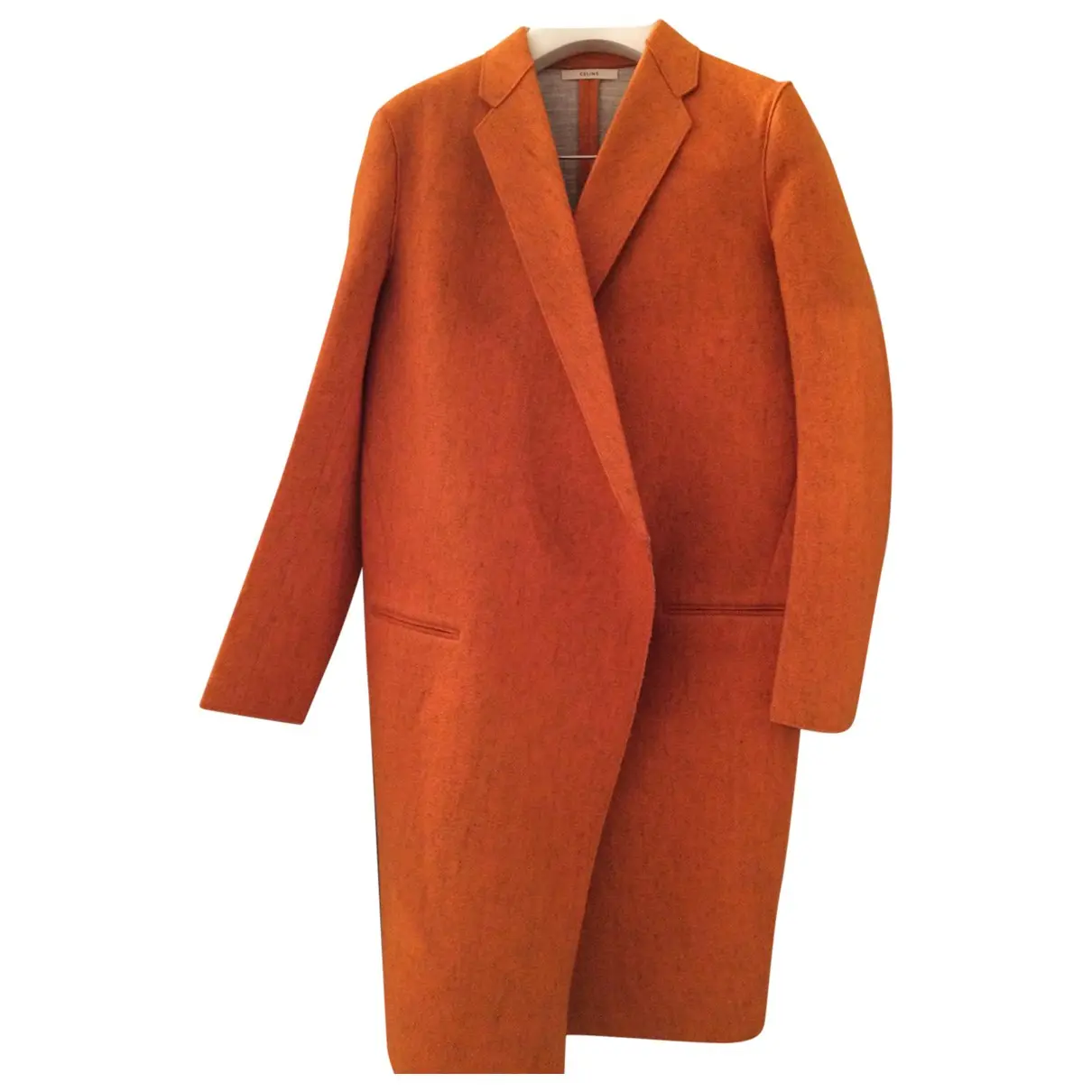 Orange Wool Coat Celine
