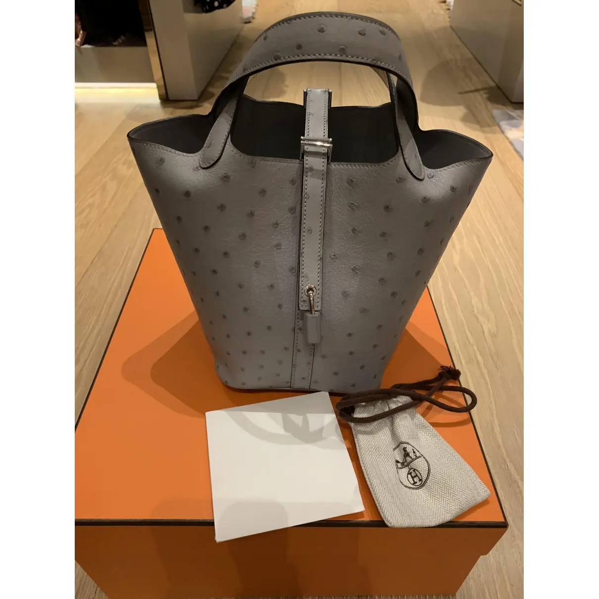 Picotin ostrich handbag Hermès