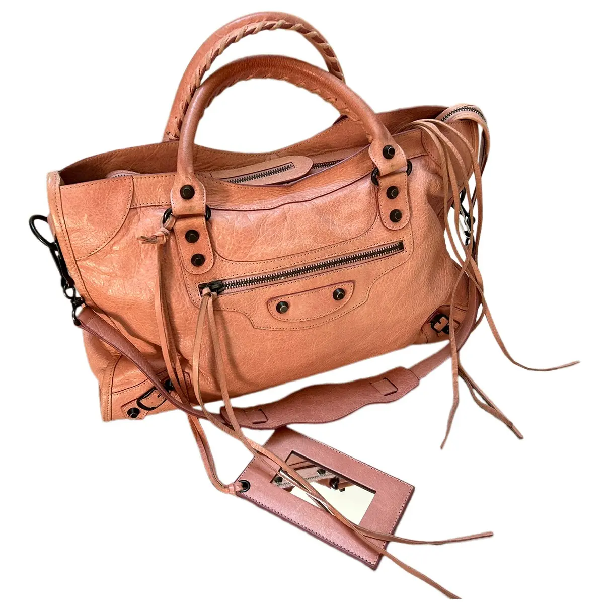 City leather handbag