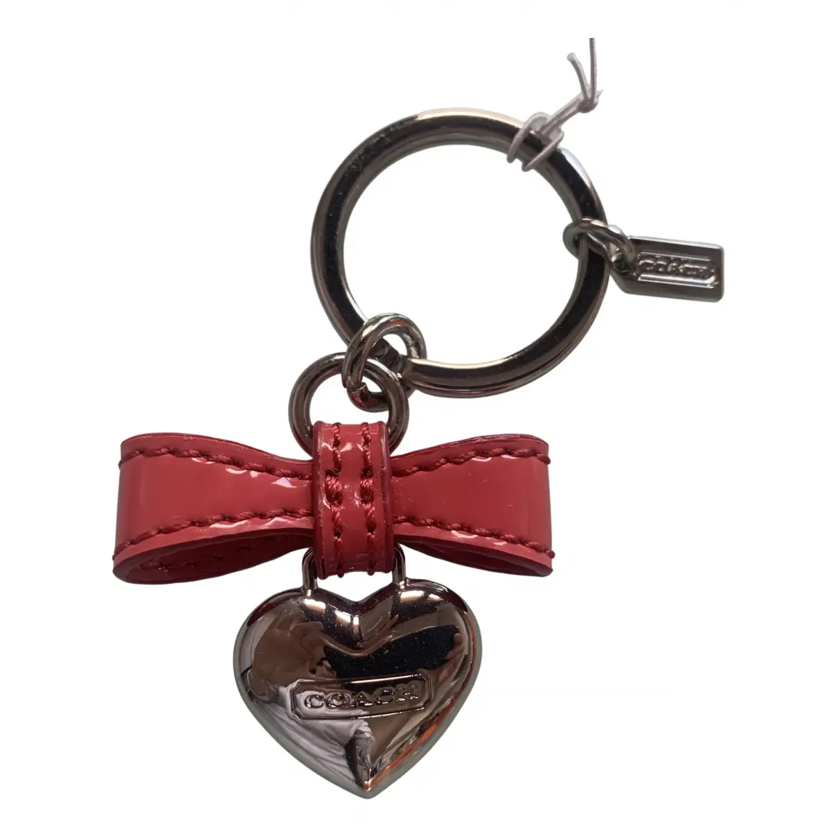 Patent leather key ring Coach