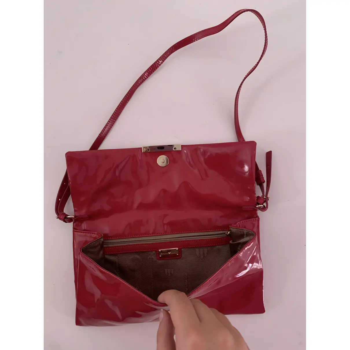 Patent leather clutch bag Emporio Armani