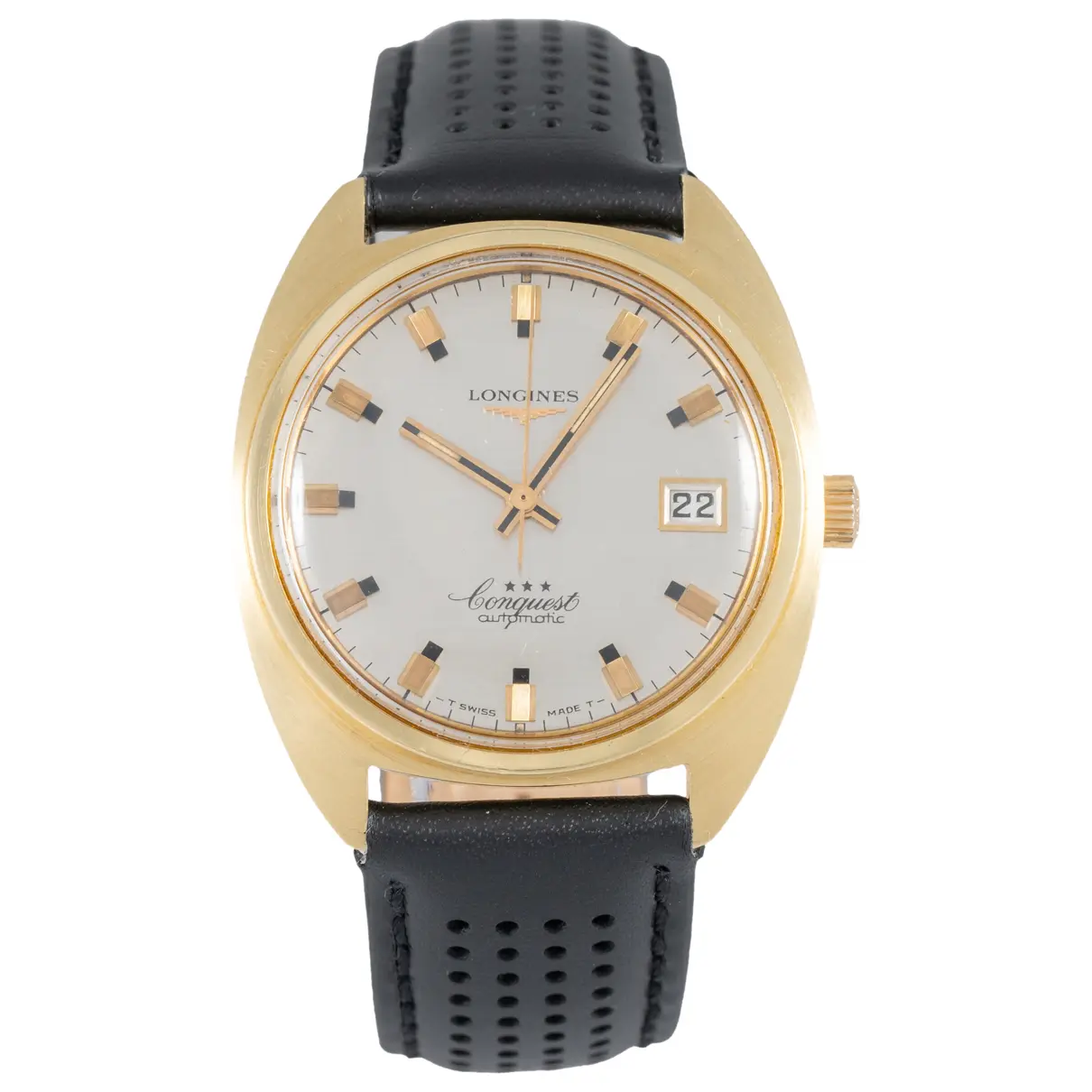 Conquest yellow gold watch