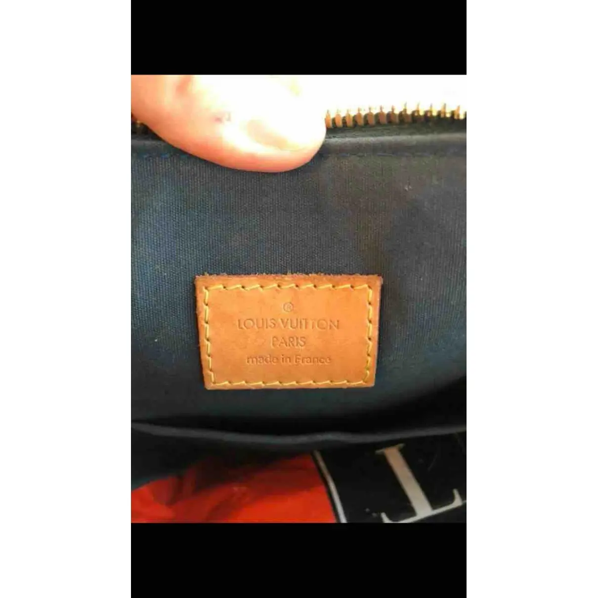 Louis Vuitton Alma patent leather handbag for sale
