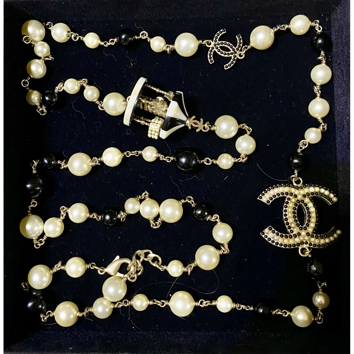 Buy Chanel CC pearls long necklace online