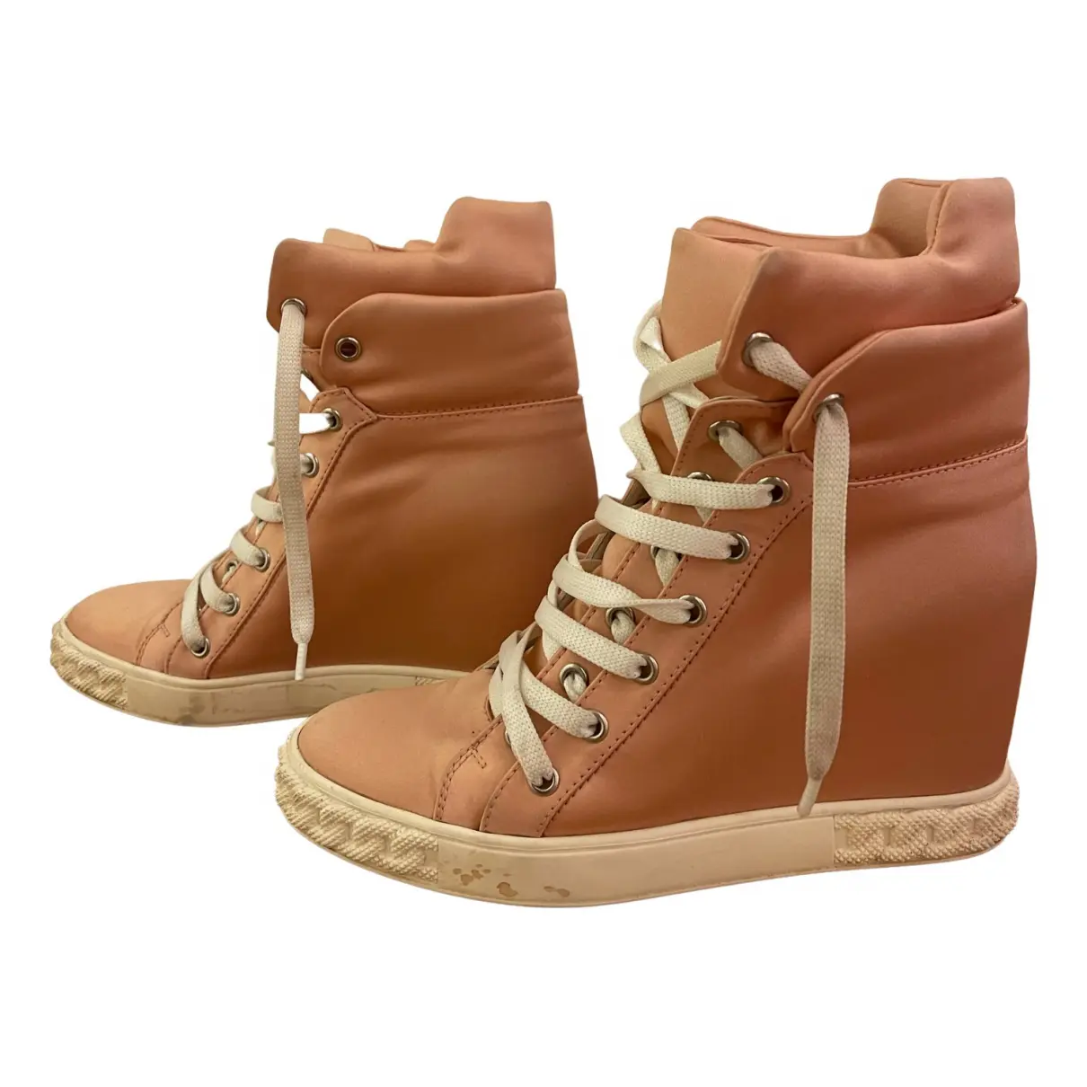 Cloth lace up boots Casadei