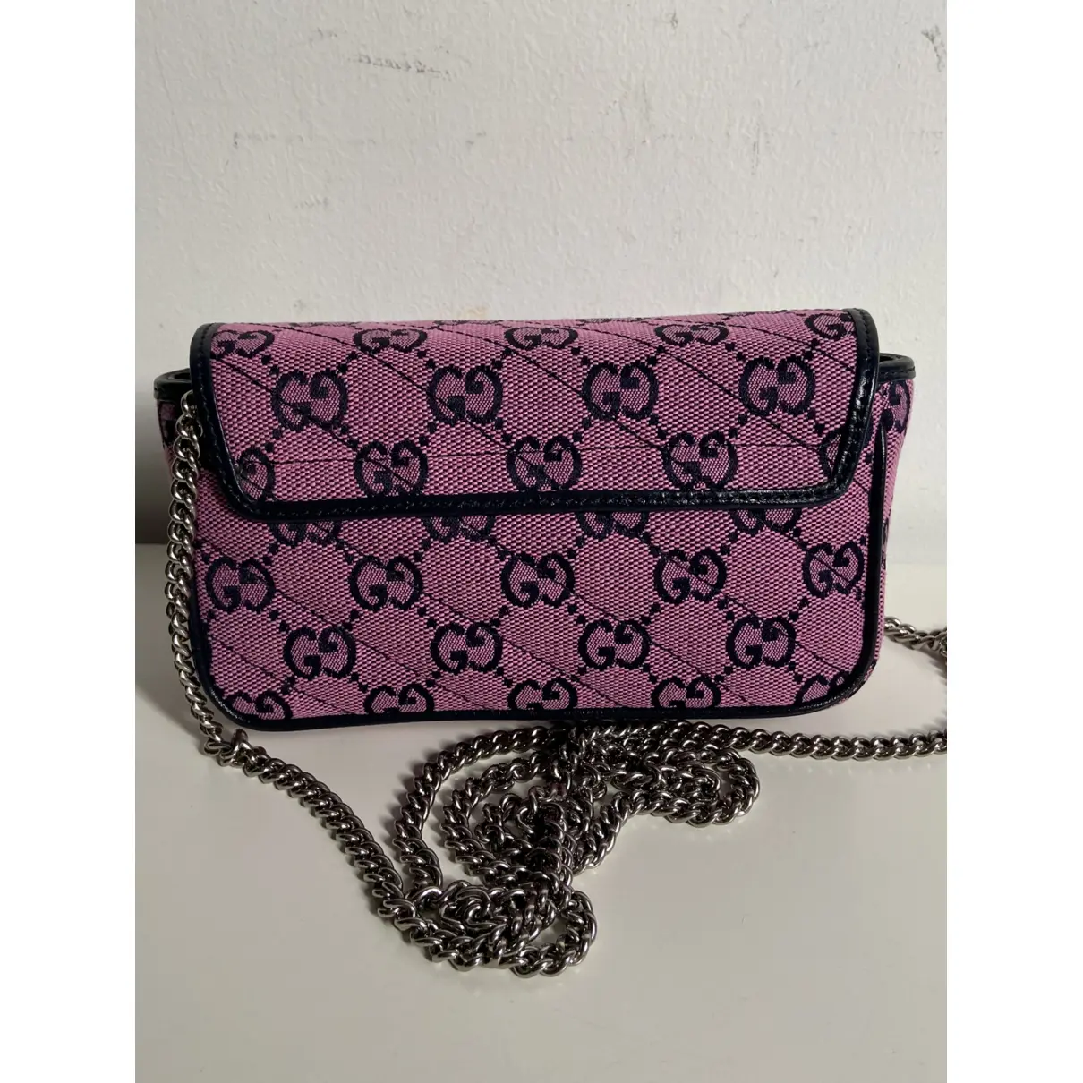 Buy Gucci GG Marmont Chain Flap cloth crossbody bag online