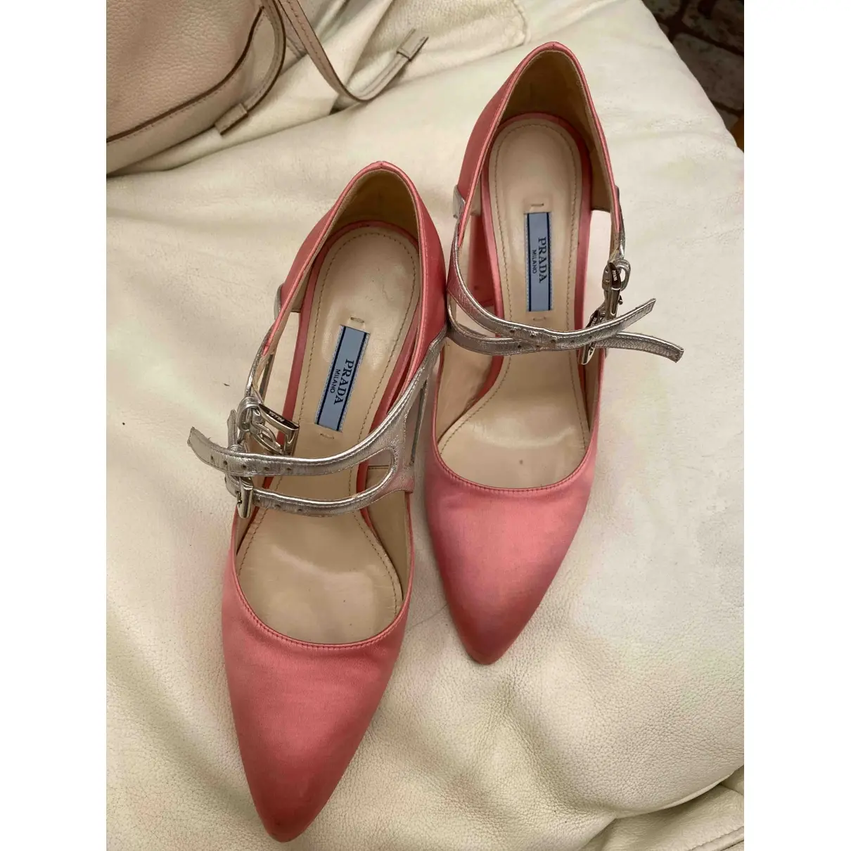 Prada Mary Jane cloth heels for sale