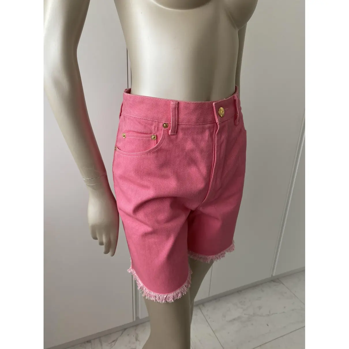 Buy Chanel Pink Cotton Shorts online - Vintage