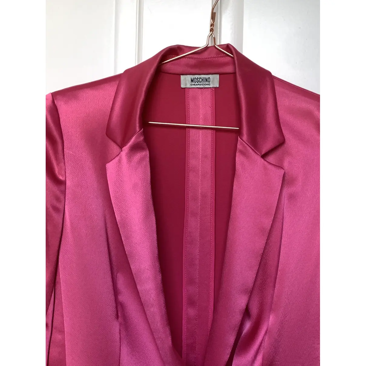 Pink Cotton Jacket Moschino Cheap And Chic
