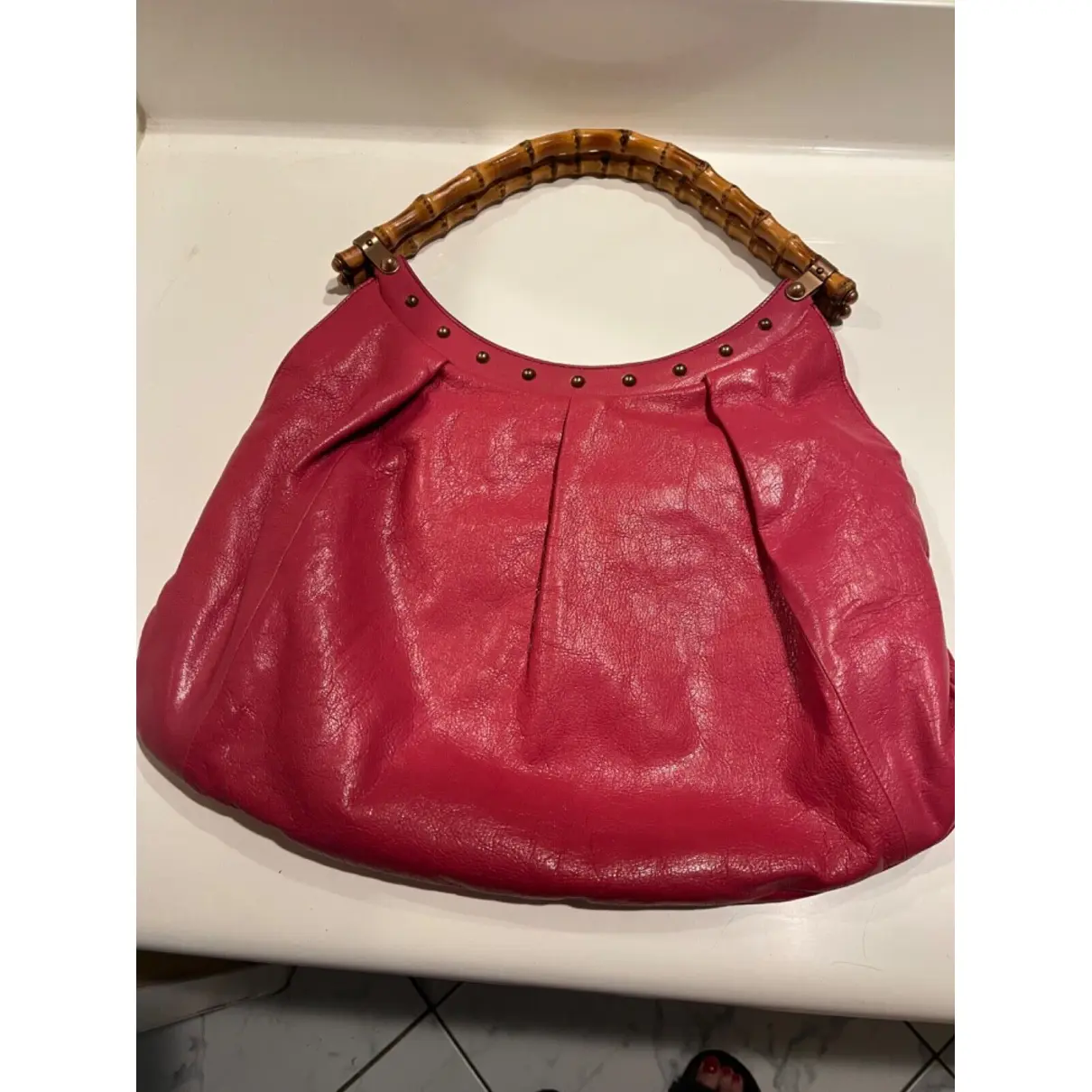 Buy Gucci Bamboo Frame Satchel exotic leathers handbag online