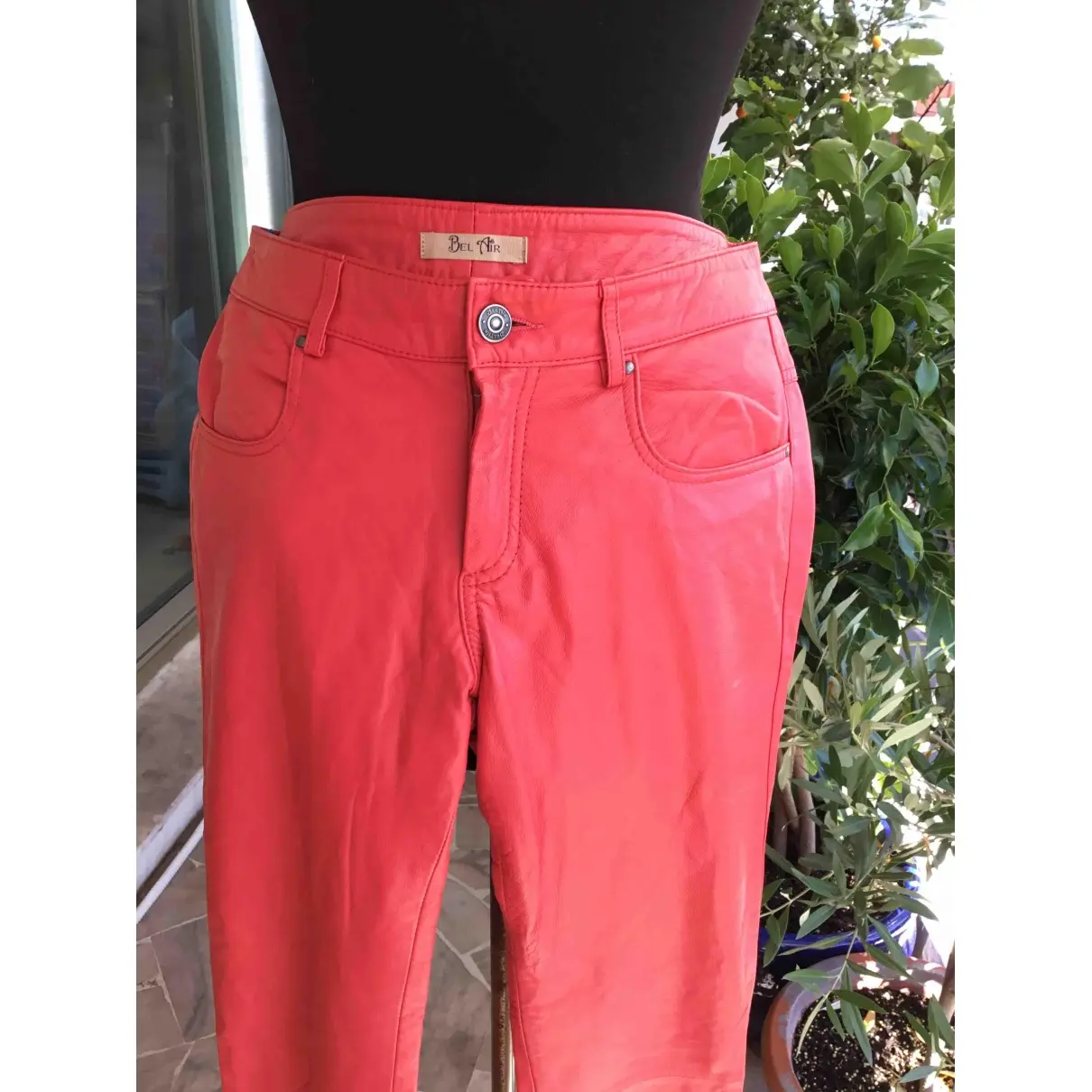 Bel Air Leather slim pants for sale