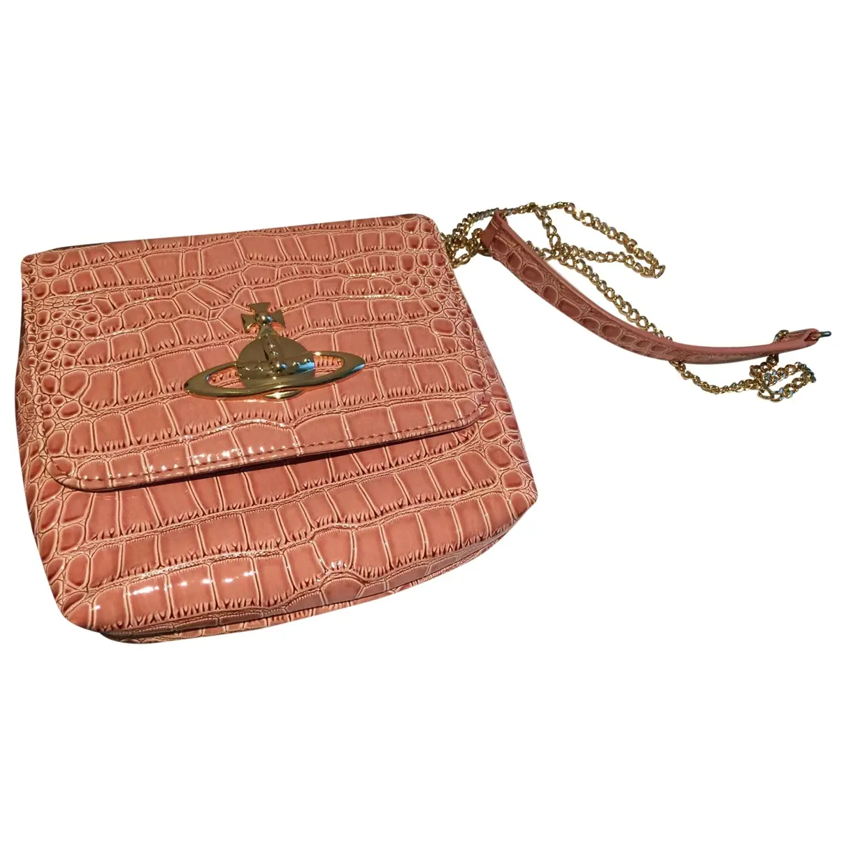 Pink Leather Clutch bag Vivienne Westwood