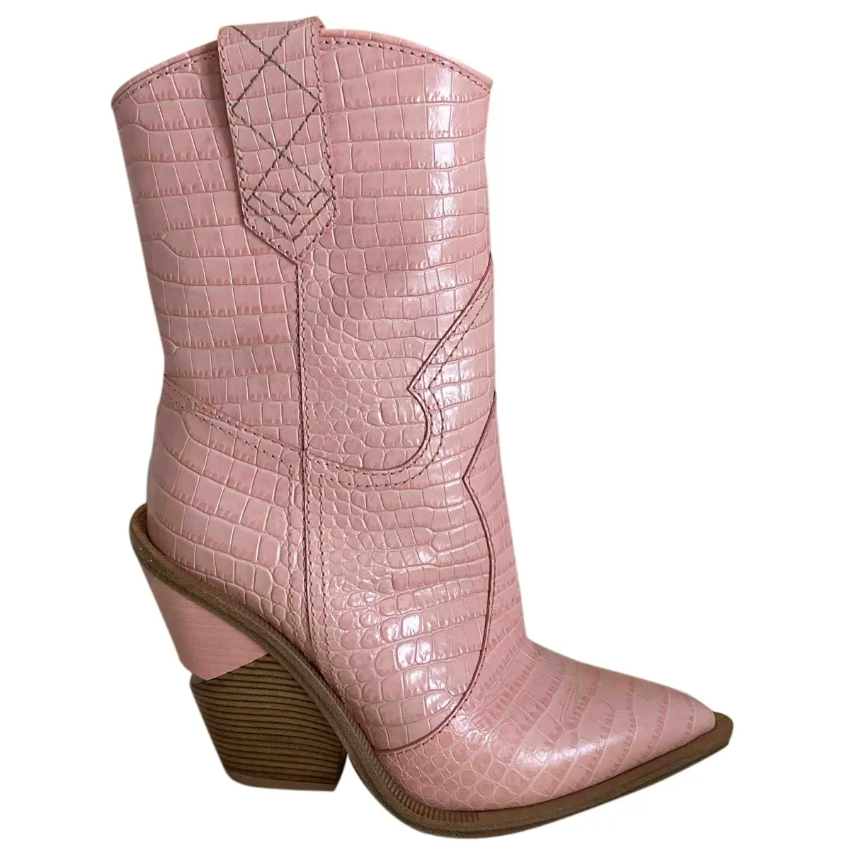 Cowboy leather western boots Fendi