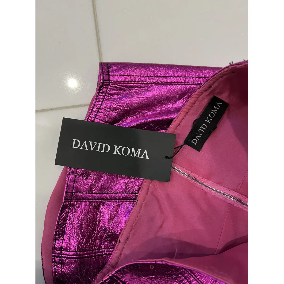 Buy David Koma Leather mini skirt online
