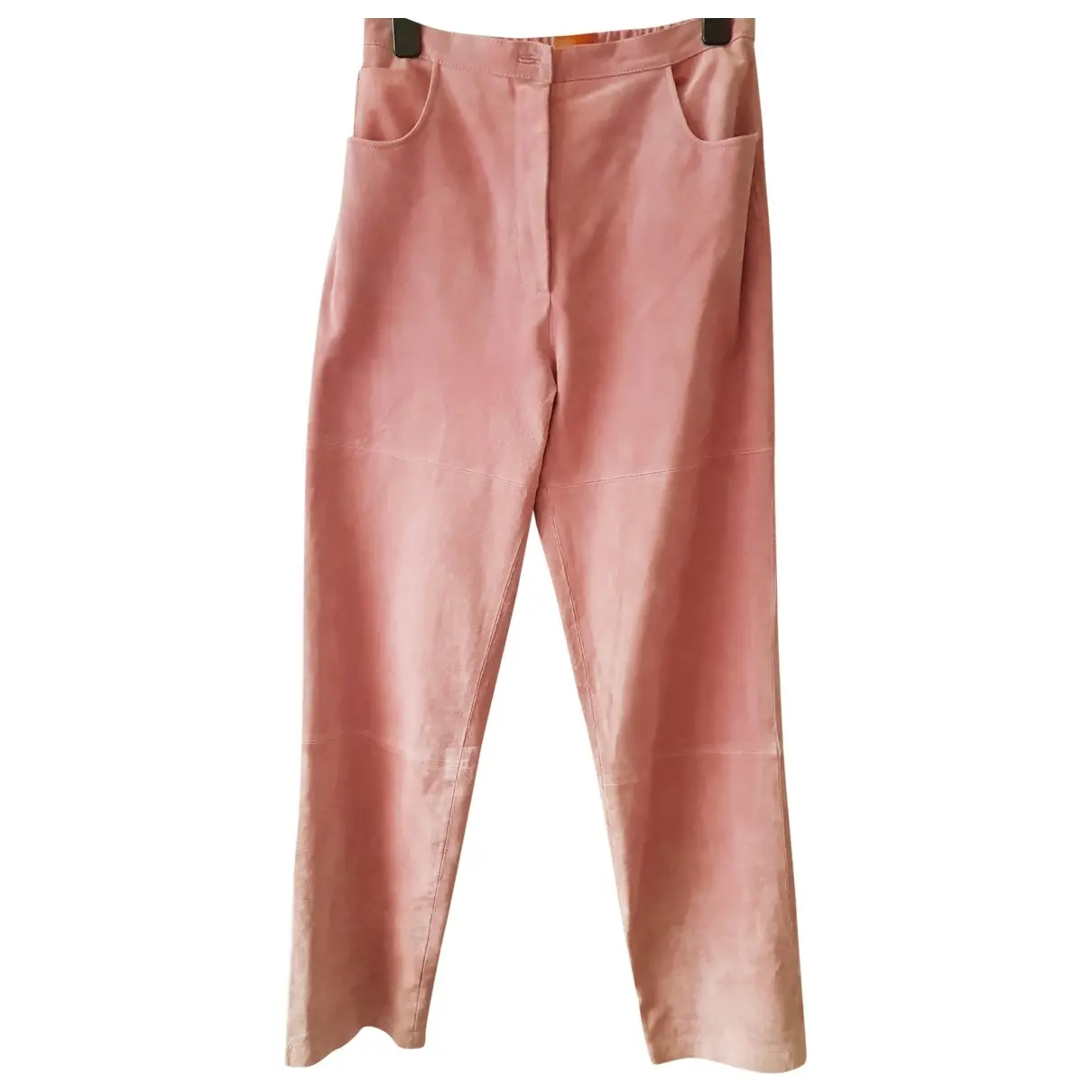 Leather straight pants Dennis Basso - Vintage