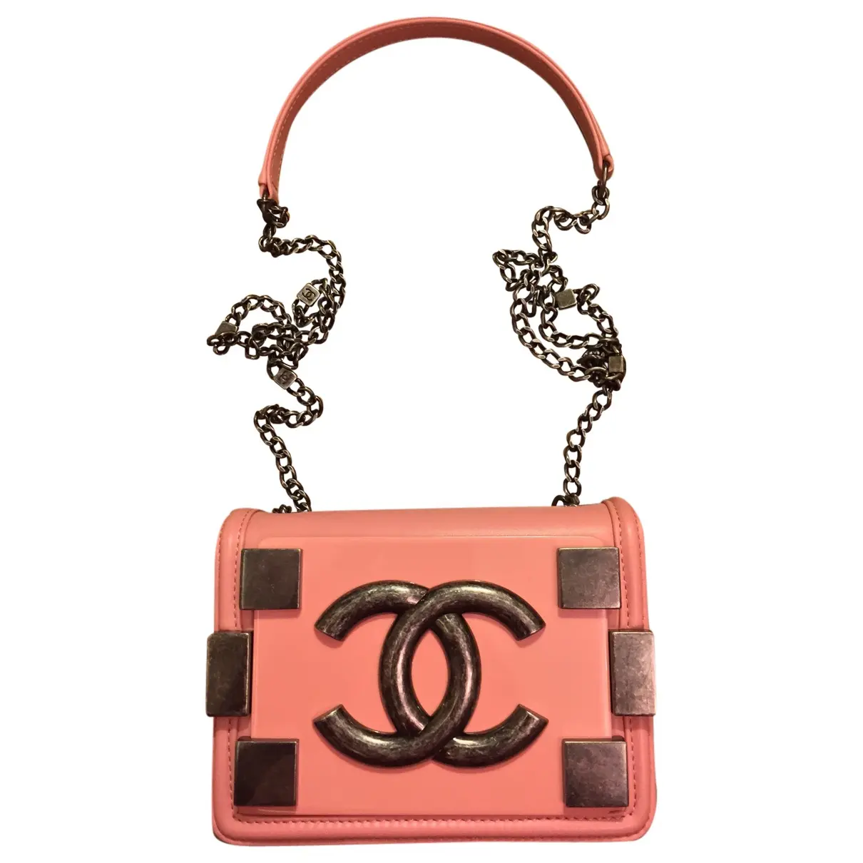 Pink Leather Handbag Boy Chanel