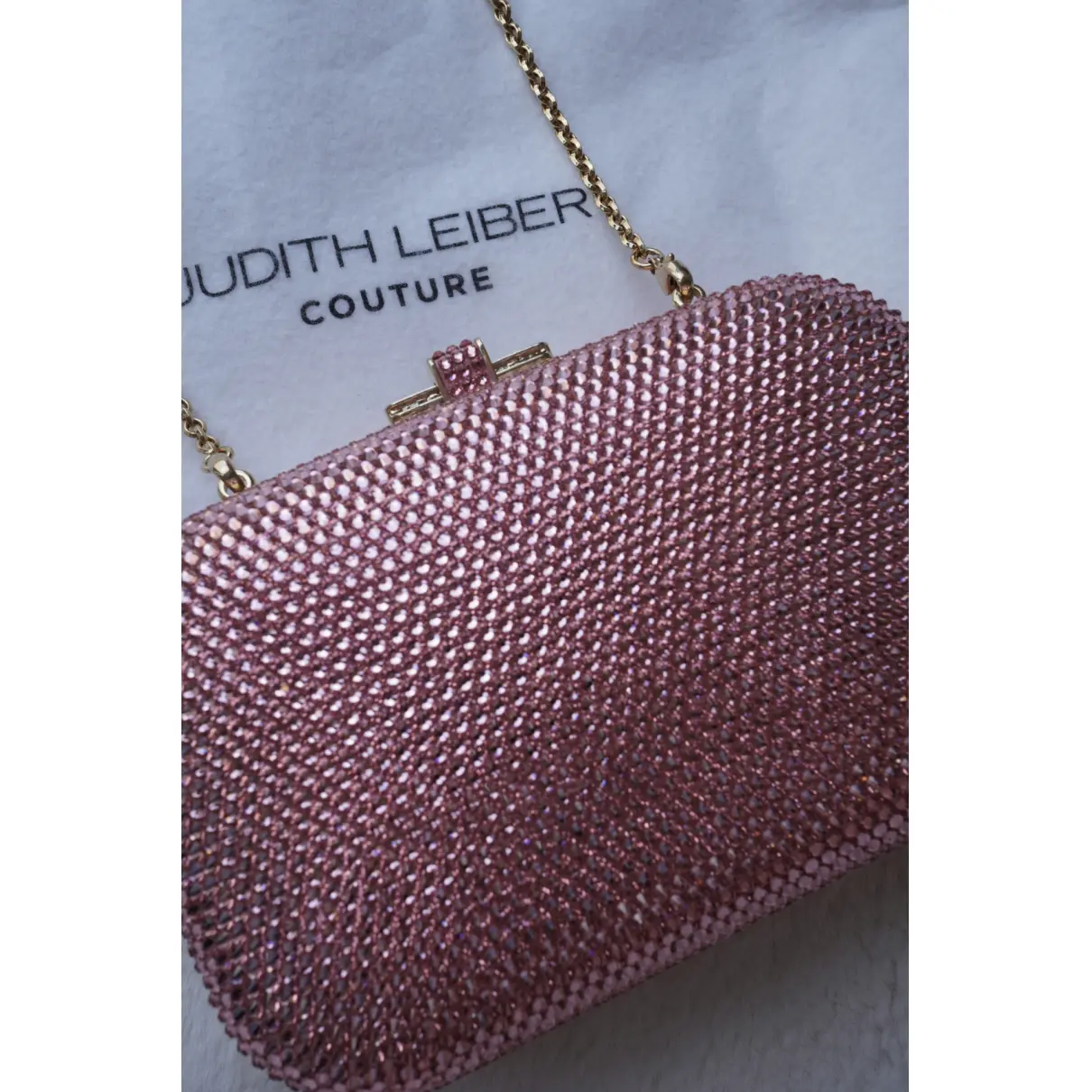 Leather clutch bag Judith Leiber