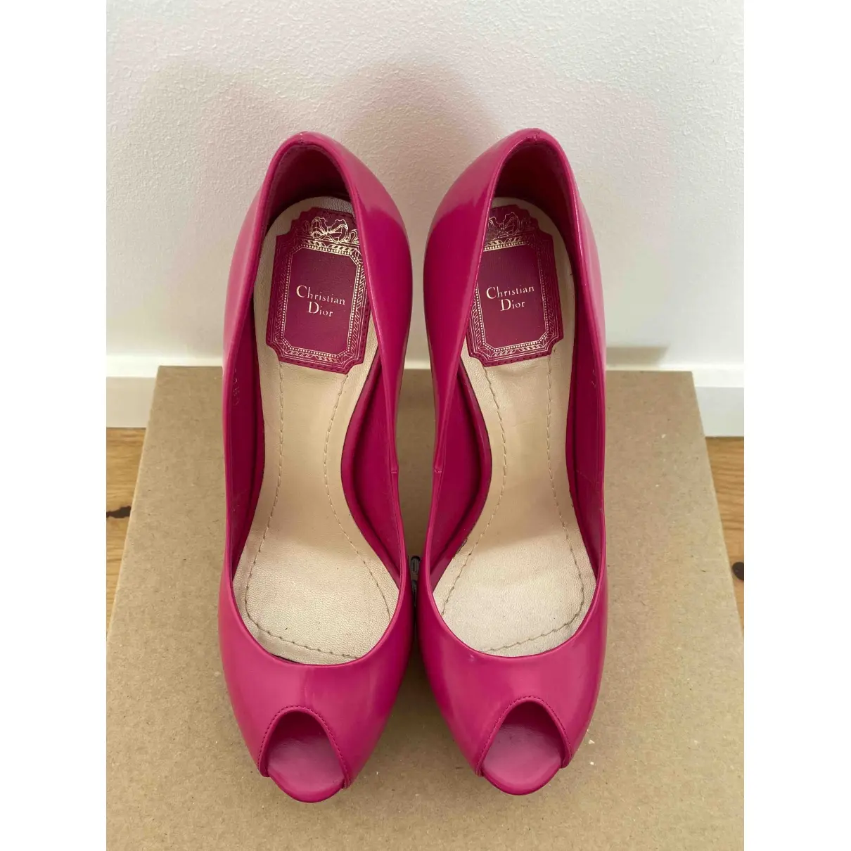 Dior Miss Dior Peep Toes leather heels for sale
