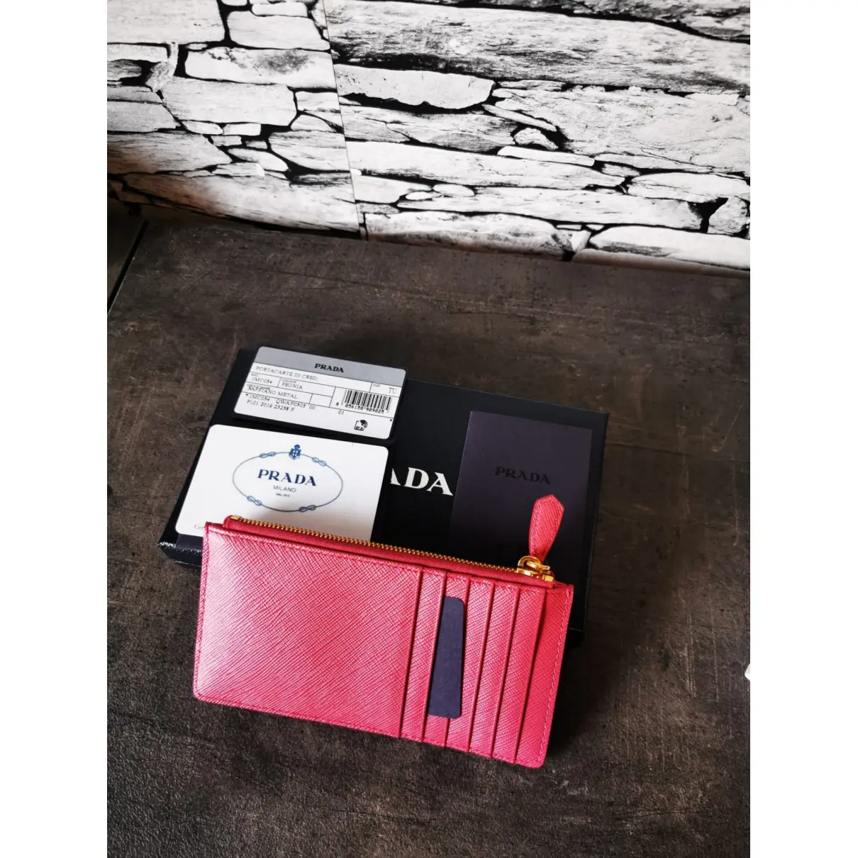 Buy Prada Leather card wallet online