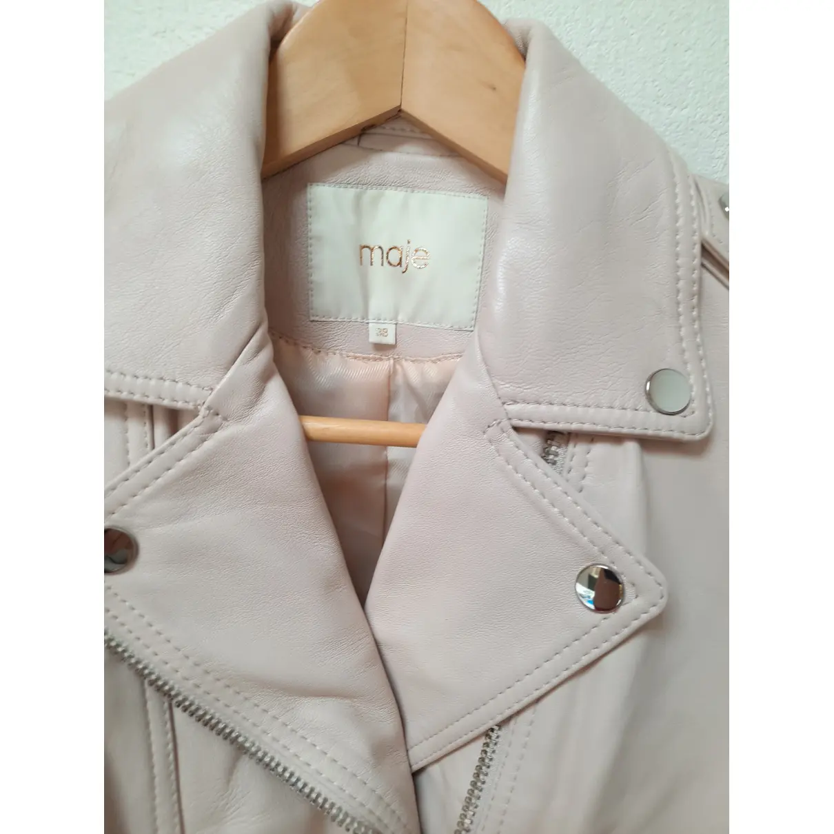 Spring Summer 2019 leather jacket Maje
