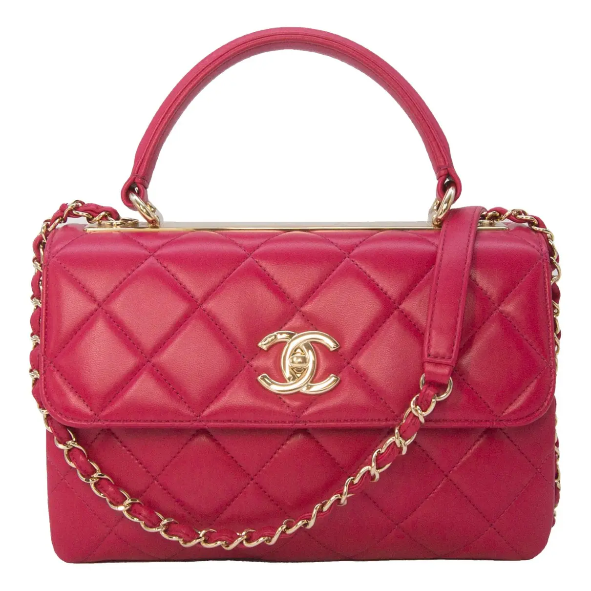Trendy CC leather handbag