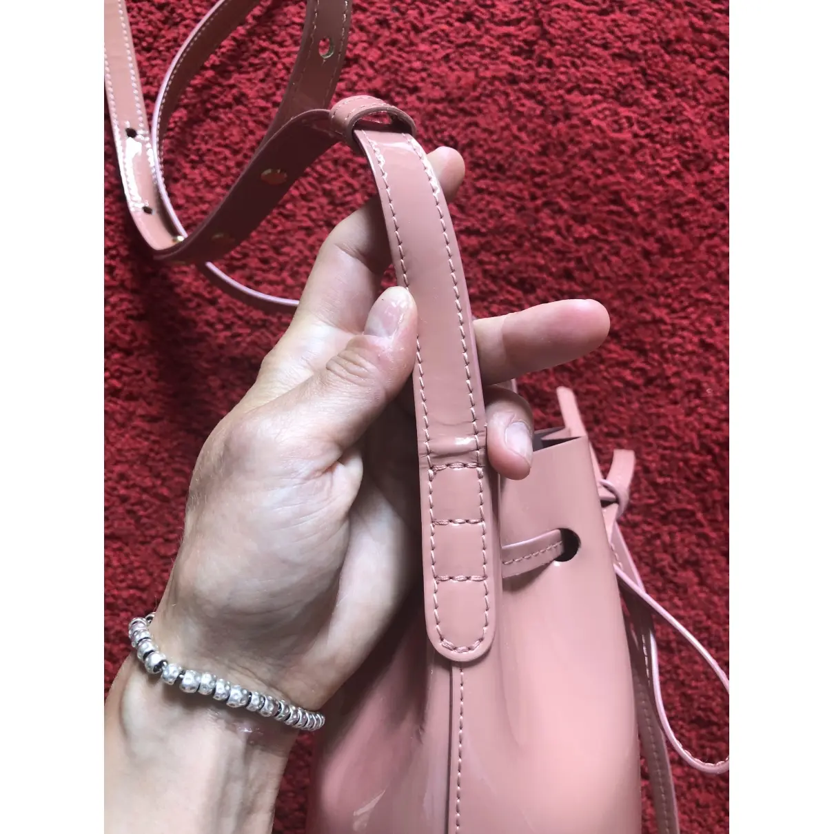 Buy Mansur Gavriel Bucket patent leather crossbody bag online