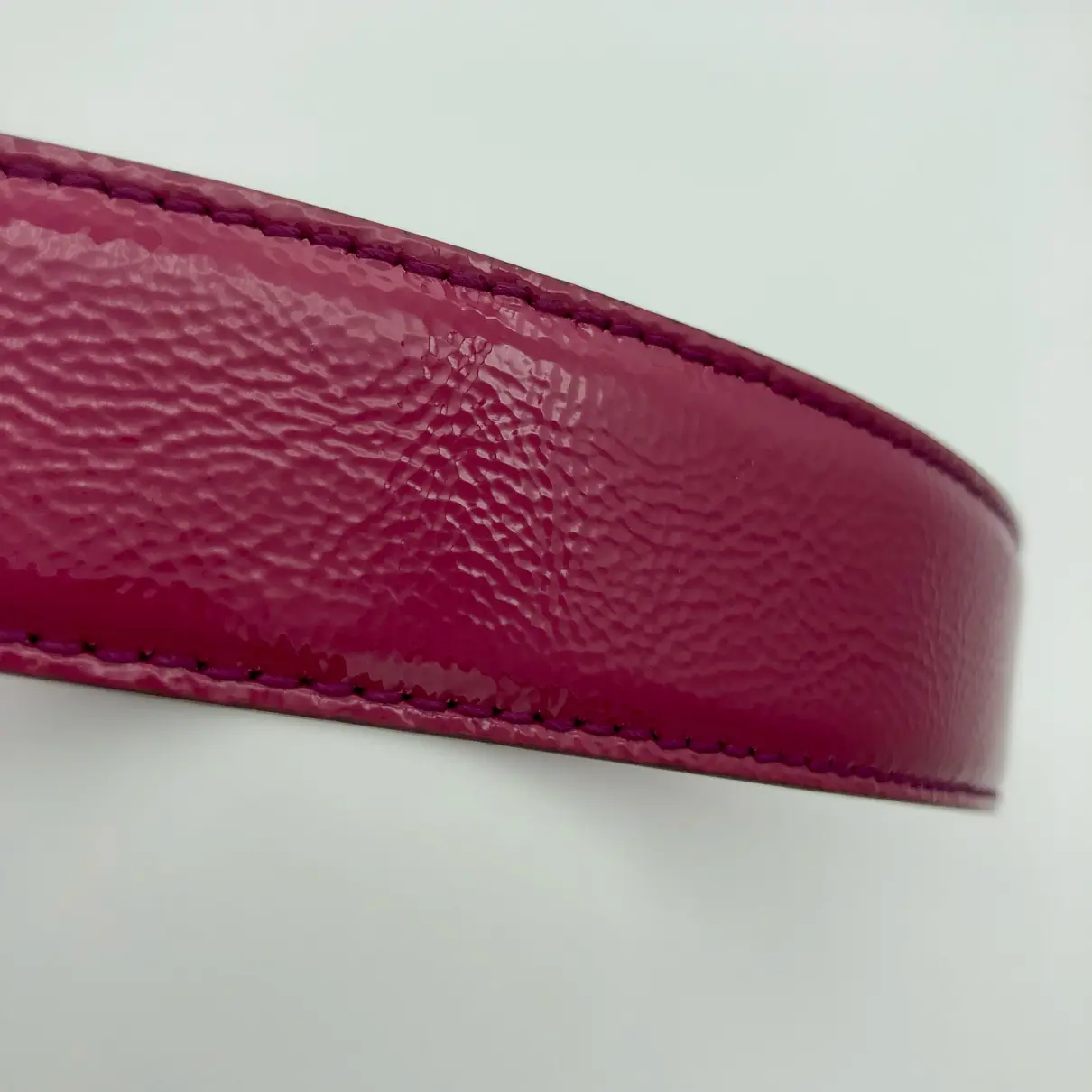 Interlocking Buckle patent leather belt Gucci
