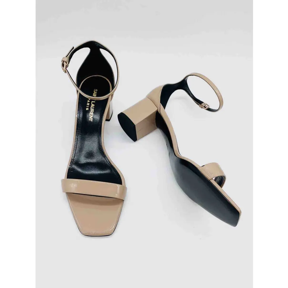 Loulou patent leather sandals Saint Laurent