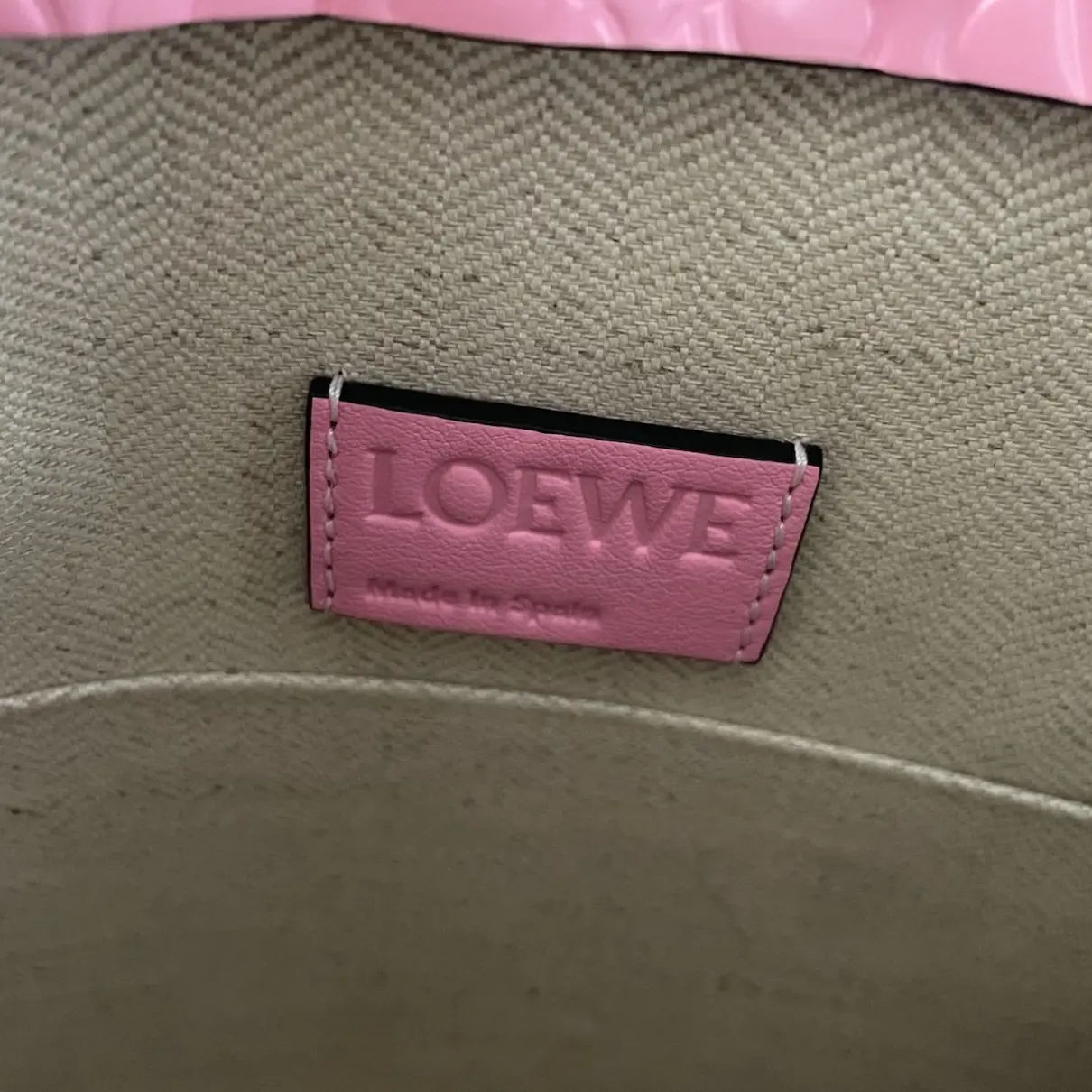 T Pouch patent leather clutch bag Loewe