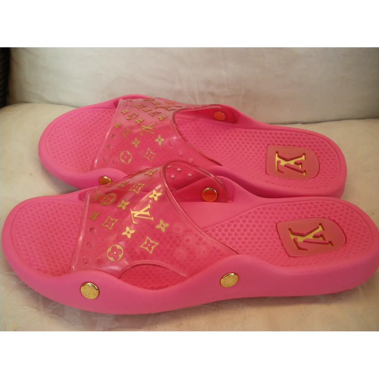 Pink Plastic Sandals Louis Vuitton