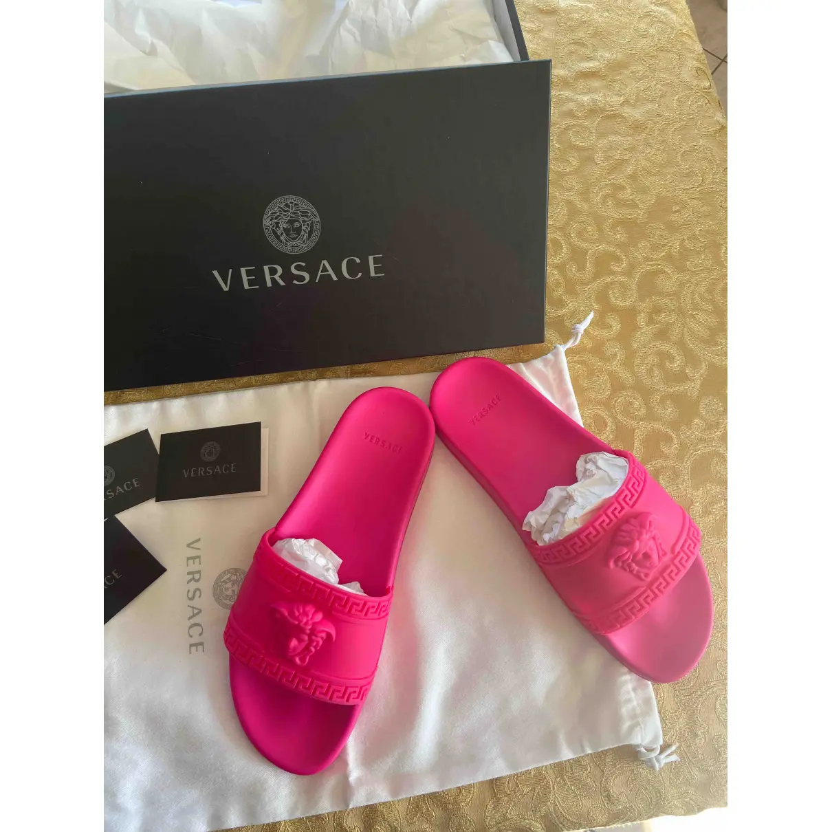 Buy Versace Pink Rubber Sandals online