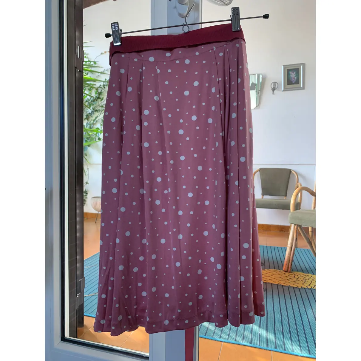 Buy Courrèges Silk mid-length skirt online