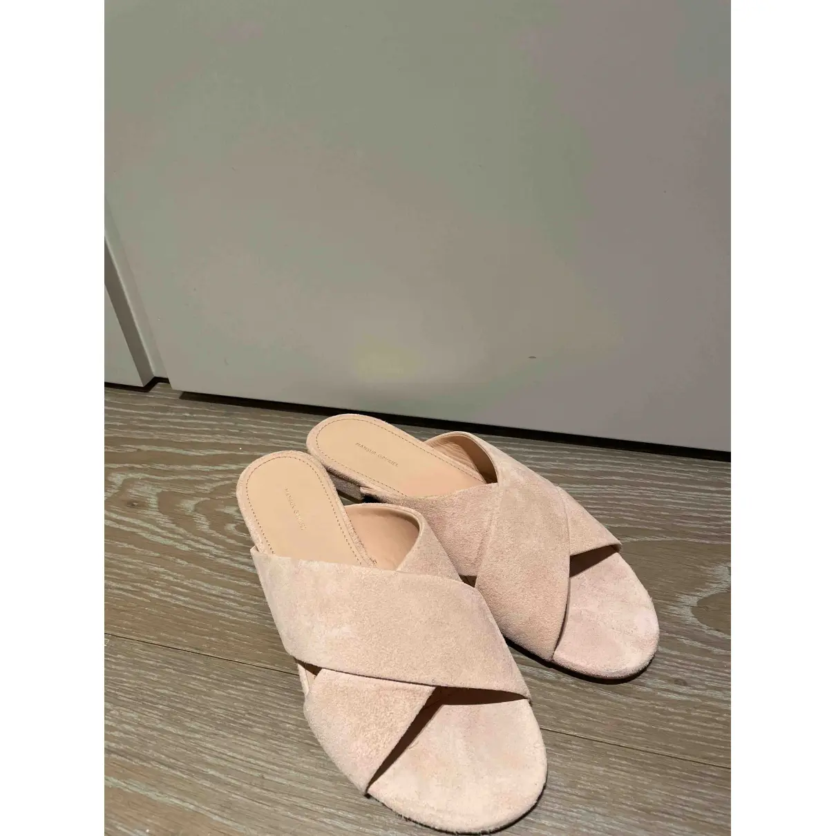 Buy Mansur Gavriel Pink Suede Sandals online