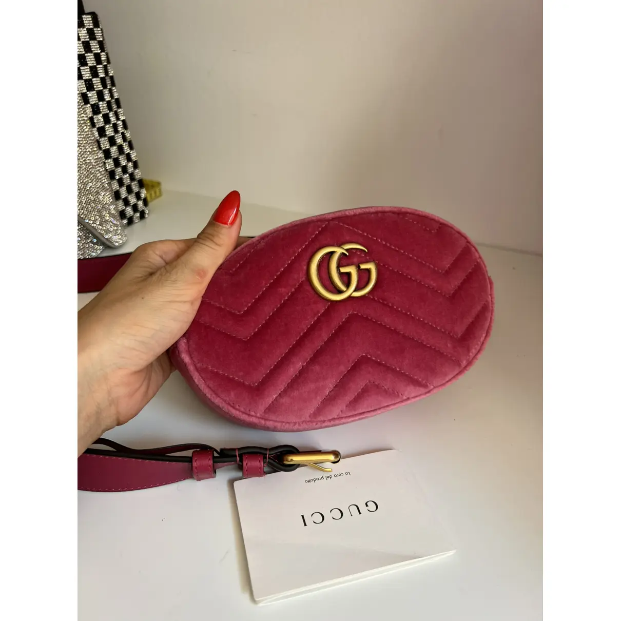 GG Marmont Oval velvet handbag Gucci