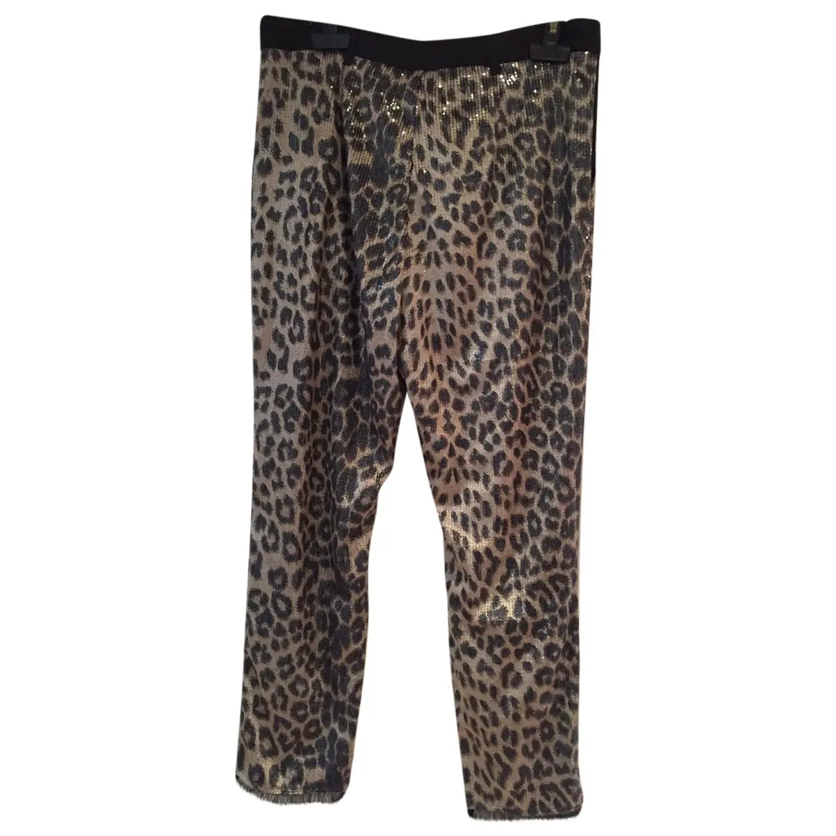 Leopard print sequinned trousers Laurence Dolige
