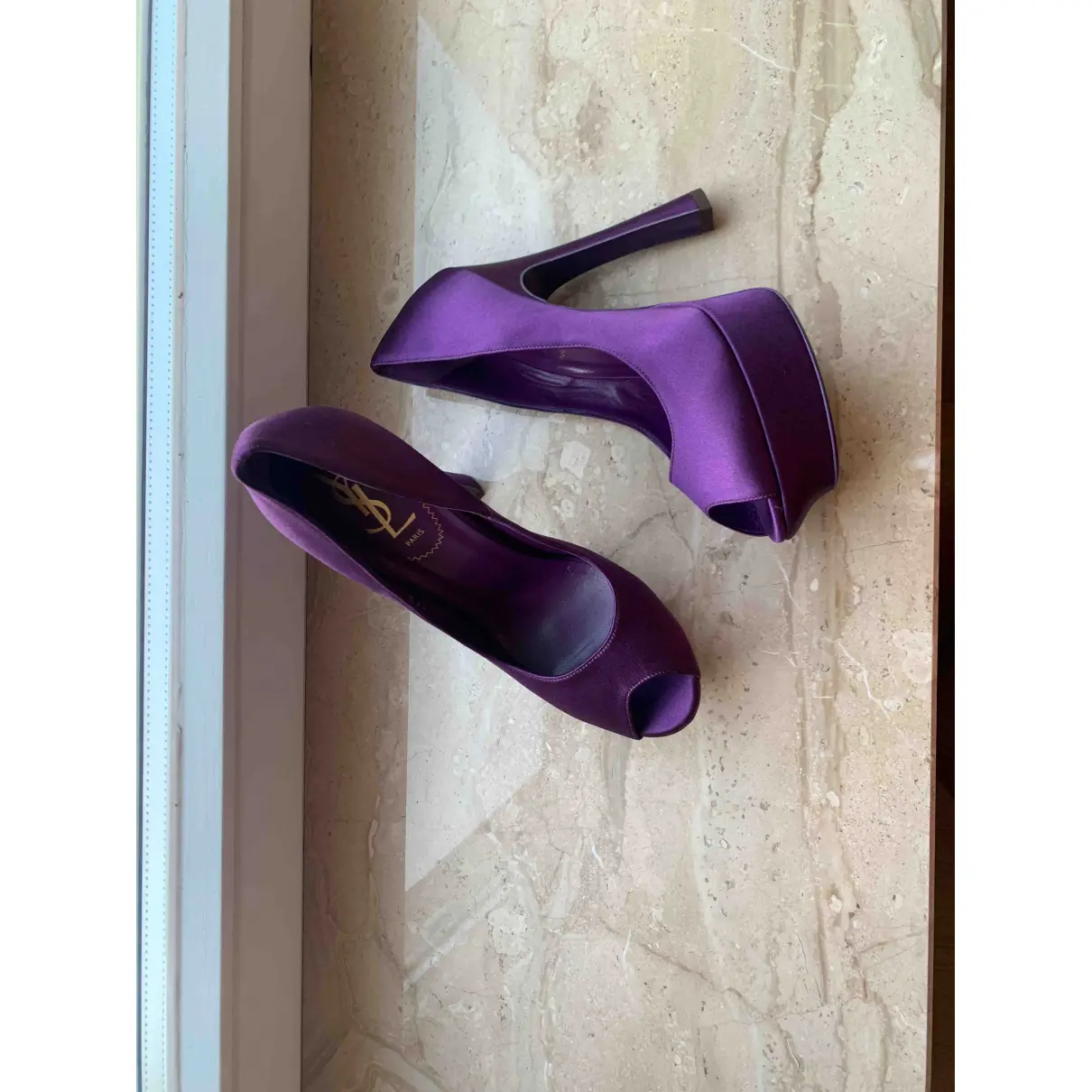 Buy Yves Saint Laurent Palais cloth heels online