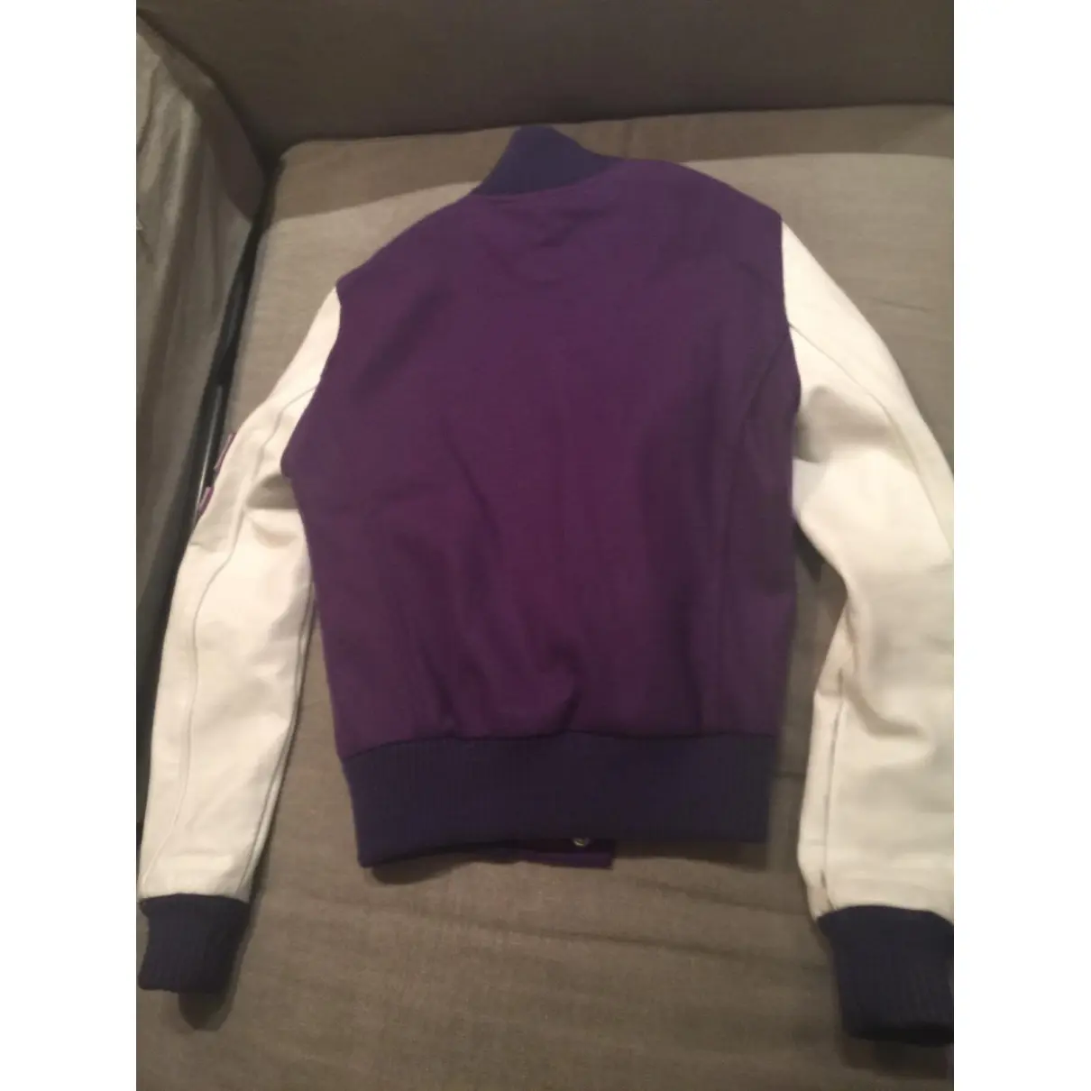 Buy American College Purple leather and wool Teddy online