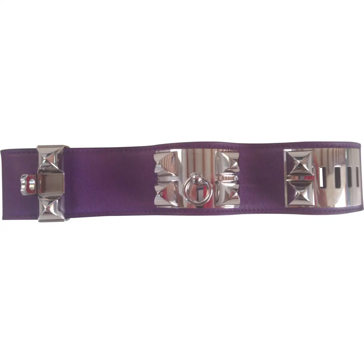 Purple Leather Bracelet Hermès