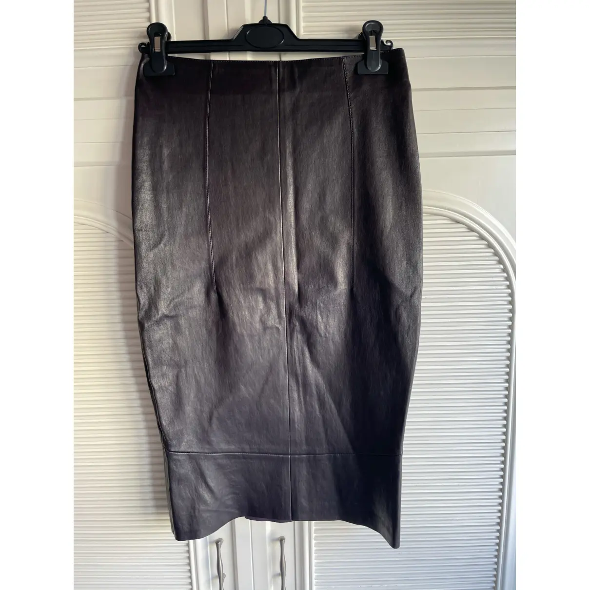Leather mid-length skirt Jitrois