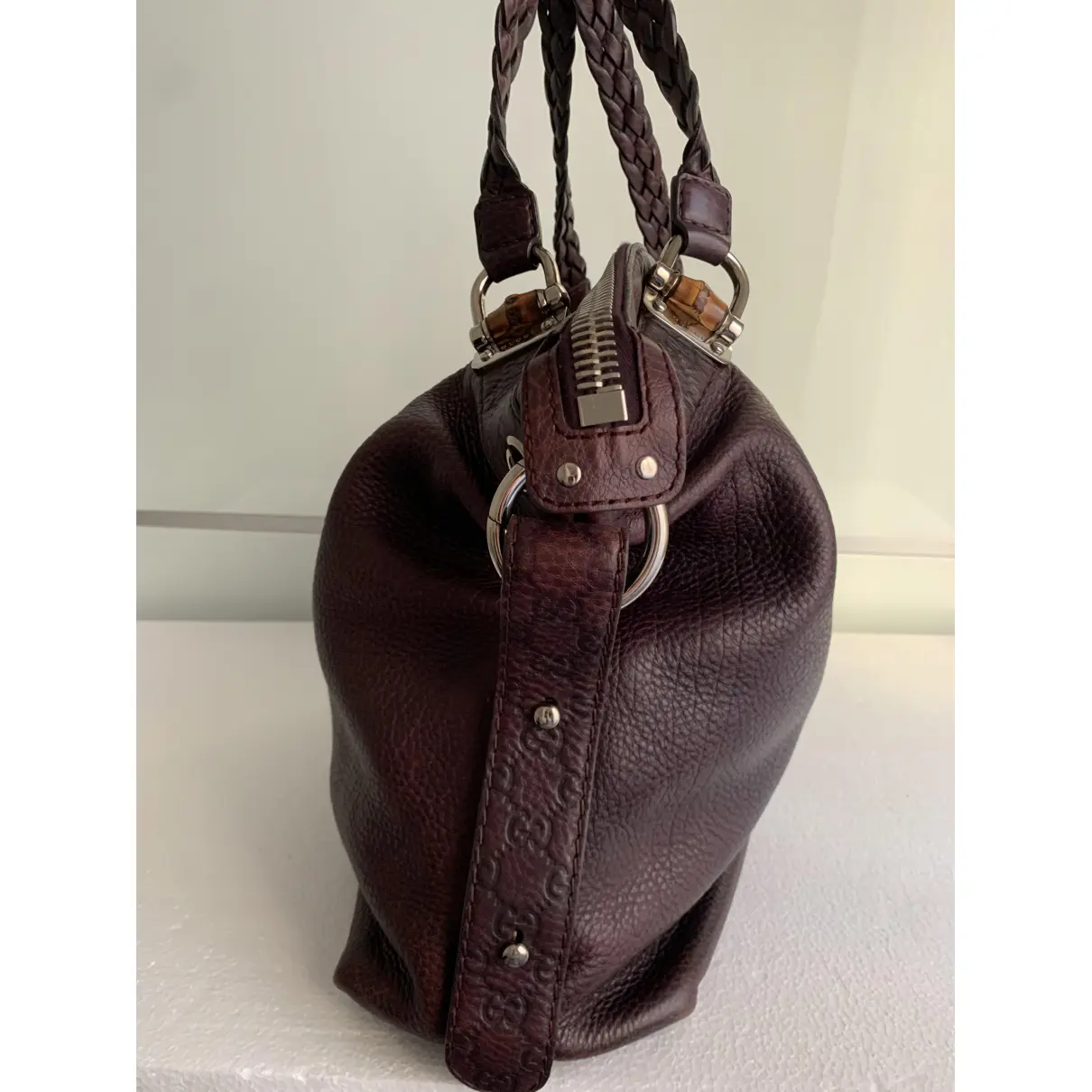 Miss Bamboo Bucket leather handbag Gucci