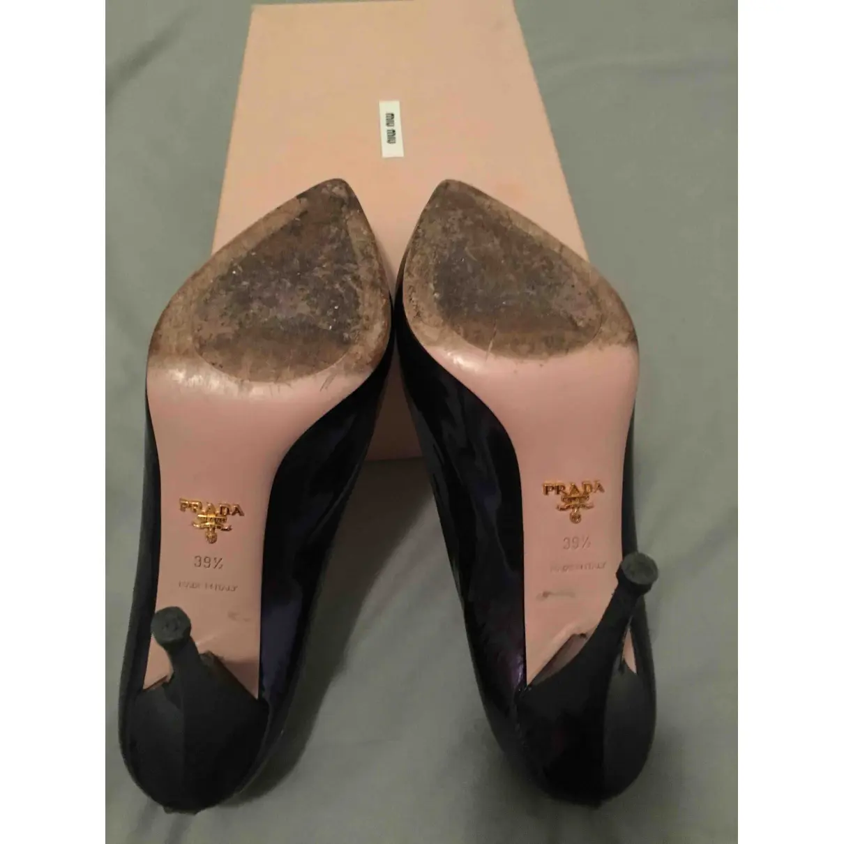 Patent leather heels Prada