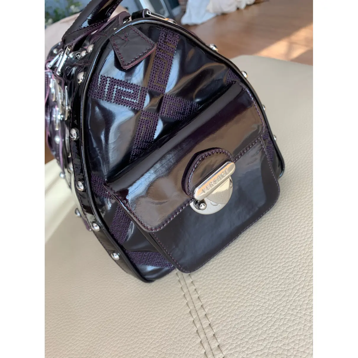 Patent leather handbag Versace