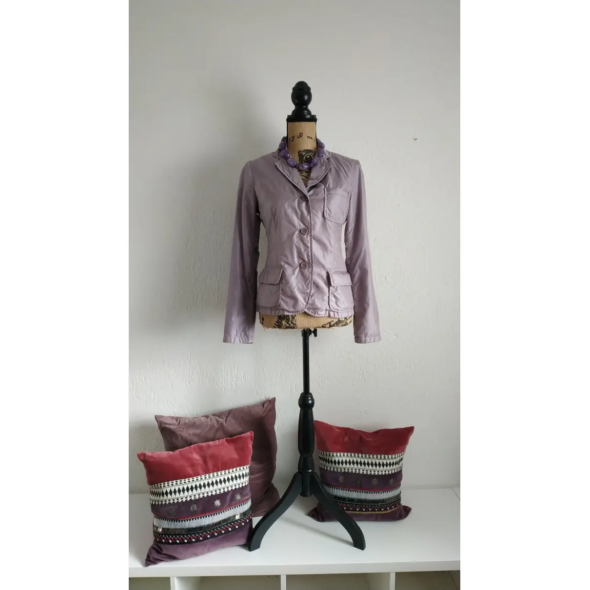 Purple Polyester Jacket Aspesi