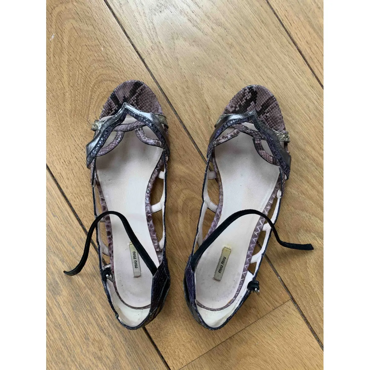 Miu Miu Python sandals for sale