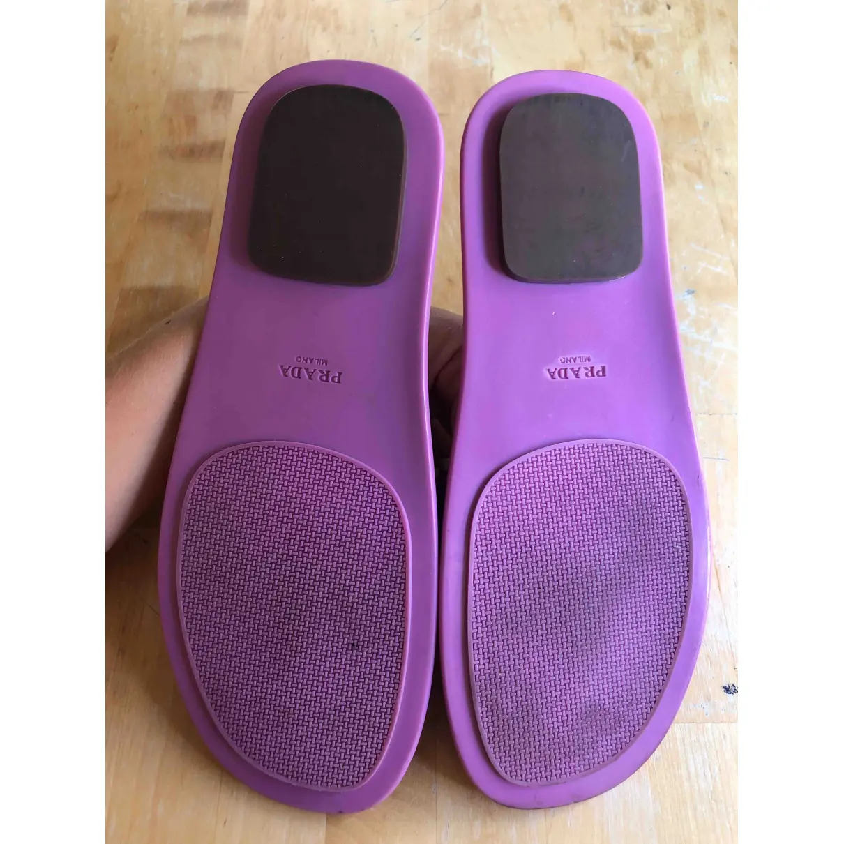 Purple Rubber Sandals Prada